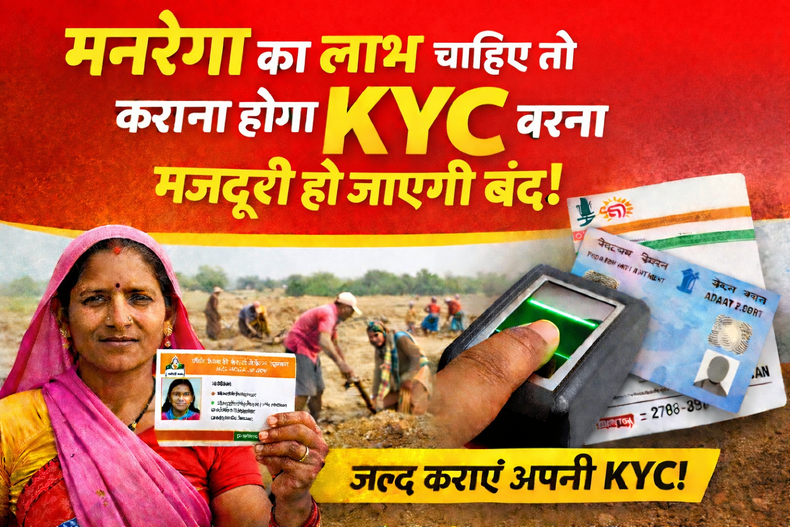 मनरेगा KYC जरूरी है, KYC नहीं कराने पर मजदूरी हो जाएगी बंद