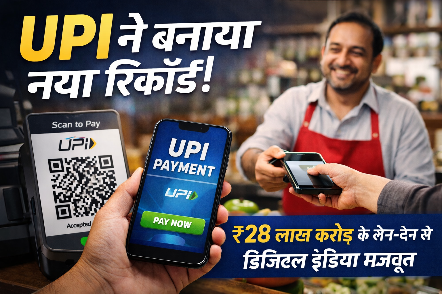 UPI News: दिसंबर 2025 में ₹28 लाख करोड़ के रिकॉर्ड लेन-देन की खबर